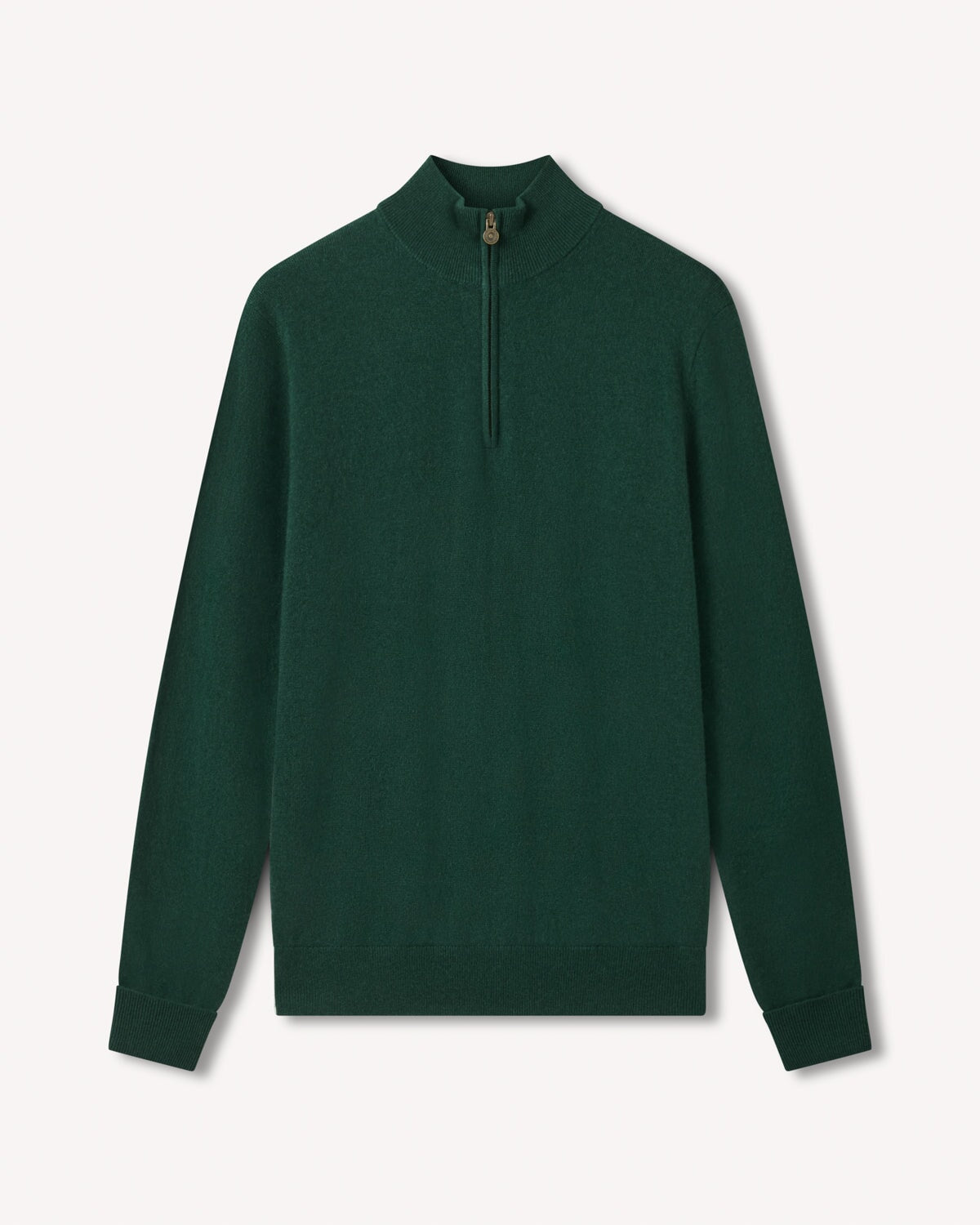 Bernard Weatherill 1/4 Zip Cashmere Mix Forest Savile Row Gentlemens Outfitters