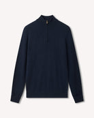 Bernard Weatherill 1/4 Zip Cashmere Mix Navy Savile Row Gentlemens Outfitters