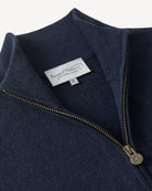 Bernard Weatherill 1/4 Zip Cashmere Mix Navy Savile Row Gentlemens Outfitters
