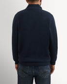 Bernard Weatherill 1/4 Zip Cashmere Mix Navy Savile Row Gentlemens Outfitters