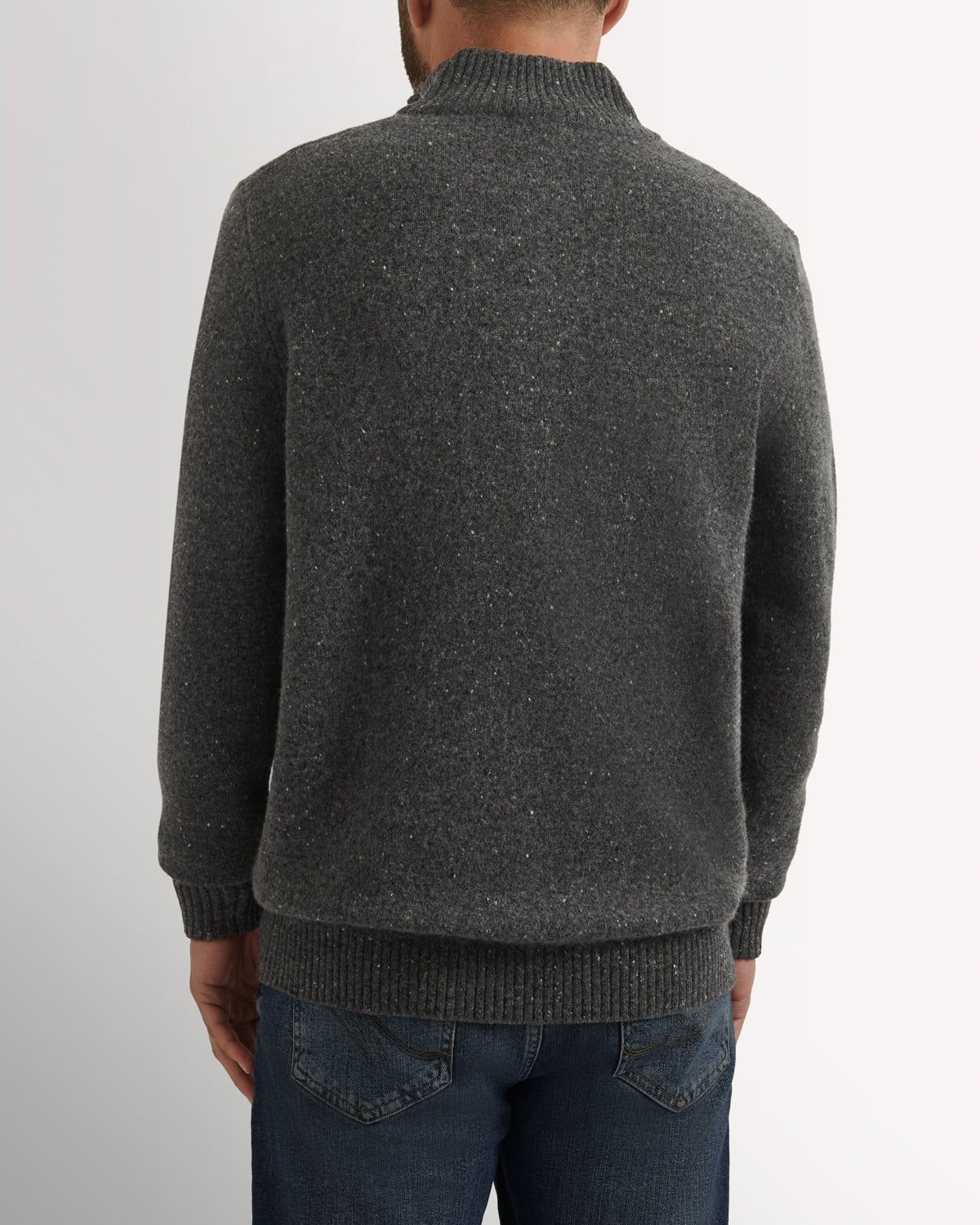 Bernard Weatherill 1/4 Zip Melange Neps GREY Savile Row Gentlemens Outfitters