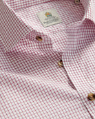 Bernard Weatherill BERNARD WEATHERIL Classic Country Micro Check Shirt White/Red Savile Row Gentlemens Outfitters