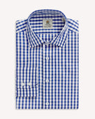Bernard Weatherill BERNARD WEATHERILL Bold Gingham Shirt Royal Blue/White Savile Row Gentlemens Outfitters