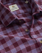 Bernard Weatherill BERNARD WEATHERILL Bushed Cotton Gingham Check Burgundy/Purple Savile Row Gentlemens Outfitters