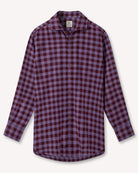 Bernard Weatherill BERNARD WEATHERILL Bushed Cotton Gingham Check Burgundy/Purple Savile Row Gentlemens Outfitters