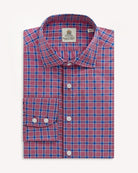 Bernard Weatherill BERNARD WEATHERILL Casual Check Poplin Shirt Blue/Red Savile Row Gentlemens Outfitters