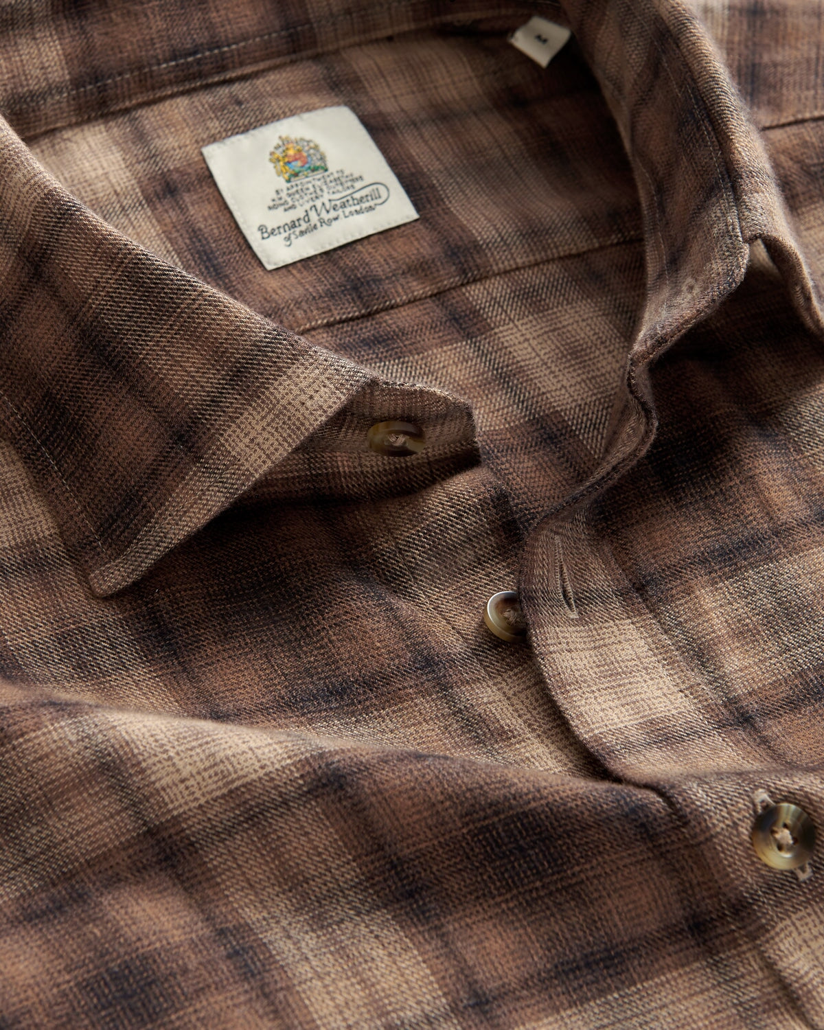Bernard Weatherill BERNARD WEATHERILL Country Check Shirt Brown/Beige Savile Row Gentlemens Outfitters