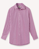 Bernard Weatherill BERNARD WEATHERILL Country Gingham Twill Shirt Purple/Cream Savile Row Gentlemens Outfitters