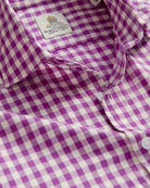 Bernard Weatherill BERNARD WEATHERILL Country Gingham Twill Shirt Purple/Cream Savile Row Gentlemens Outfitters