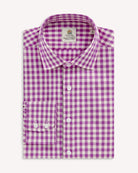 Bernard Weatherill BERNARD WEATHERILL Country Gingham Twill Shirt Purple/Cream Savile Row Gentlemens Outfitters