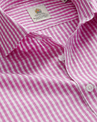 Bernard Weatherill BERNARD WEATHERILL Gingham Check Cotton Shirt Purple/White Savile Row Gentlemens Outfitters