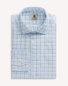 Bernard Weatherill BERNARD WEATHERILL Large Check Poplin Shirt Blues/White Savile Row Gentlemens Outfitters