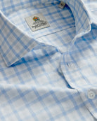 Bernard Weatherill BERNARD WEATHERILL Large Check Poplin Shirt Blues/White Savile Row Gentlemens Outfitters