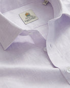 Bernard Weatherill BERNARD WEATHERILL Micro Check Semi-Cutaway Collar Shirt Lilac/White Savile Row Gentlemens Outfitters