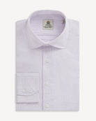 Bernard Weatherill BERNARD WEATHERILL Micro Check Semi-Cutaway Collar Shirt Lilac/White Savile Row Gentlemens Outfitters