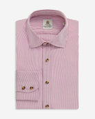 Bernard Weatherill BERNARD WEATHERILL Micro Check Semi-Cutaway Collar Shirt Red/White Savile Row Gentlemens Outfitters
