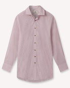 Bernard Weatherill BERNARD WEATHERILL Micro Check Semi-Cutaway Collar Shirt Red/White Savile Row Gentlemens Outfitters