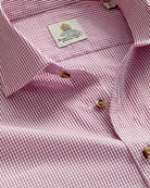 Bernard Weatherill BERNARD WEATHERILL Micro Check Semi-Cutaway Collar Shirt Red/White Savile Row Gentlemens Outfitters