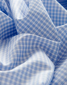 Bernard Weatherill BERNARD WEATHERILL Micro Check Semi-Cutaway Shirt Blue/White Savile Row Gentlemens Outfitters