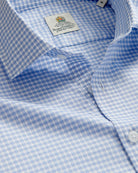 Bernard Weatherill BERNARD WEATHERILL Micro Check Semi-Cutaway Shirt Blue/White Savile Row Gentlemens Outfitters