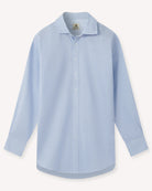 Bernard Weatherill BERNARD WEATHERILL Micro Check Semi-Cutaway Shirt Blue/White Savile Row Gentlemens Outfitters