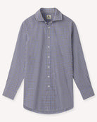 Bernard Weatherill BERNARD WEATHERILL Micro Gingham Country Twill Shirt Blue/Green/White Savile Row Gentlemens Outfitters