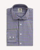 Bernard Weatherill BERNARD WEATHERILL Micro Gingham Country Twill Shirt Blue/Green/White Savile Row Gentlemens Outfitters