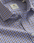 Bernard Weatherill BERNARD WEATHERILL Micro Gingham Country Twill Shirt Blue/Green/White Savile Row Gentlemens Outfitters