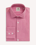 Bernard Weatherill BERNARD WEATHERILL Micro Gingham Poplin Shirt Red/White Savile Row Gentlemens Outfitters