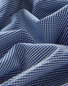 Bernard Weatherill BERNARD WEATHERILL Micro Gingham Semi-Cutaway Shirt Royal Blue/White Savile Row Gentlemens Outfitters