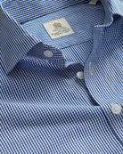 Bernard Weatherill BERNARD WEATHERILL Micro Gingham Semi-Cutaway Shirt Royal Blue/White Savile Row Gentlemens Outfitters