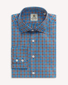 Bernard Weatherill BERNARD WEATHERILL Multi Check Poplin Shirt Brown/Blue Savile Row Gentlemens Outfitters