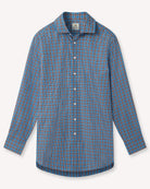 Bernard Weatherill BERNARD WEATHERILL Multi Check Poplin Shirt Brown/Blue Savile Row Gentlemens Outfitters