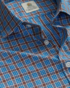 Bernard Weatherill BERNARD WEATHERILL Multi Check Poplin Shirt Brown/Blue Savile Row Gentlemens Outfitters