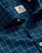 Bernard Weatherill BERNARD WEATHERILL Windowpane Check Shirt Navy/Grey Savile Row Gentlemens Outfitters