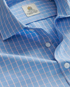 Bernard Weatherill BERNARD WEATHERILL Windowpane Oxford Cotton Shirt Blue/White Savile Row Gentlemens Outfitters