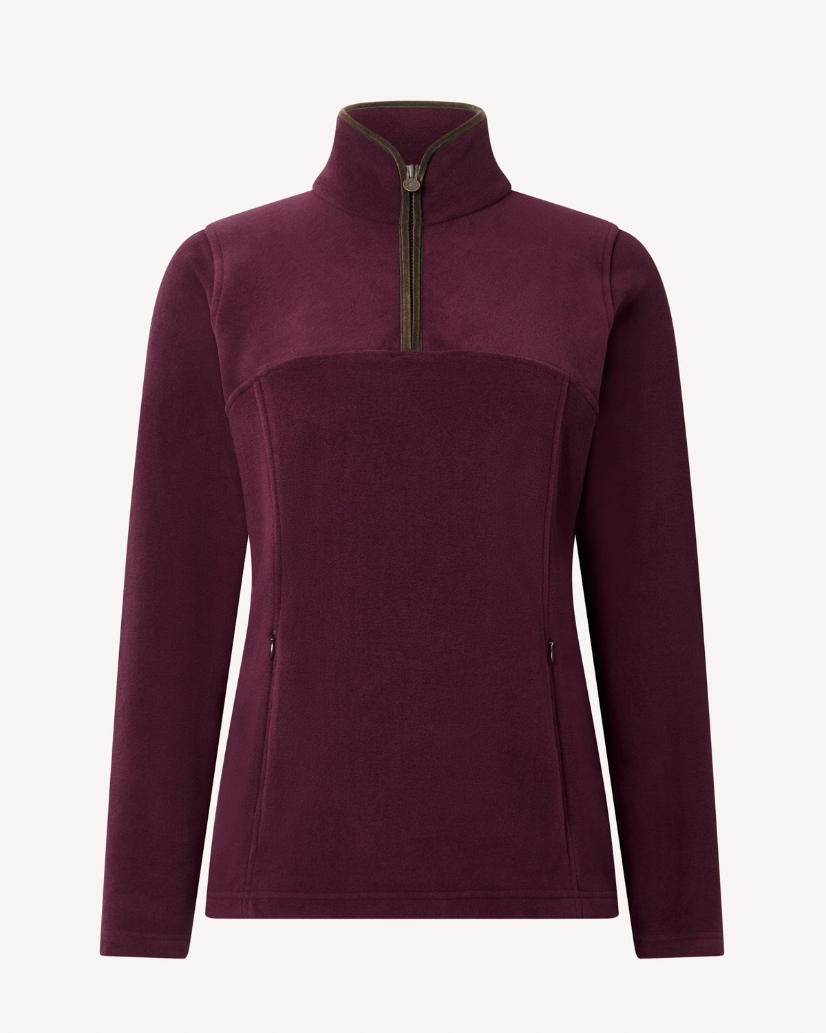 Bernard Weatherill BW Ladies 1/4 Zip Fleece Aubergine Savile Row Gentlemens Outfitters