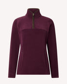 Bernard Weatherill BW Ladies 1/4 Zip Fleece Aubergine Savile Row Gentlemens Outfitters