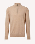 Bernard Weatherill Men's Classic 1/4 Zip Sweater Camel Savile Row Gentlemens Outfitters