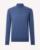 Bernard Weatherill Men's Classic 1/4 Zip Sweater Channel Isle Blue Savile Row Gentlemens Outfitters