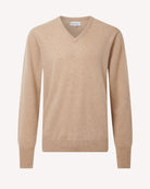 Bernard Weatherill Men's Classic V-Neck in Camel Savile Row Gentlemens Outfitters