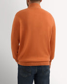 Bernard Weatherill 1/4 Zip Cashmere Mix Burnt Orange Savile Row Gentlemens Outfitters