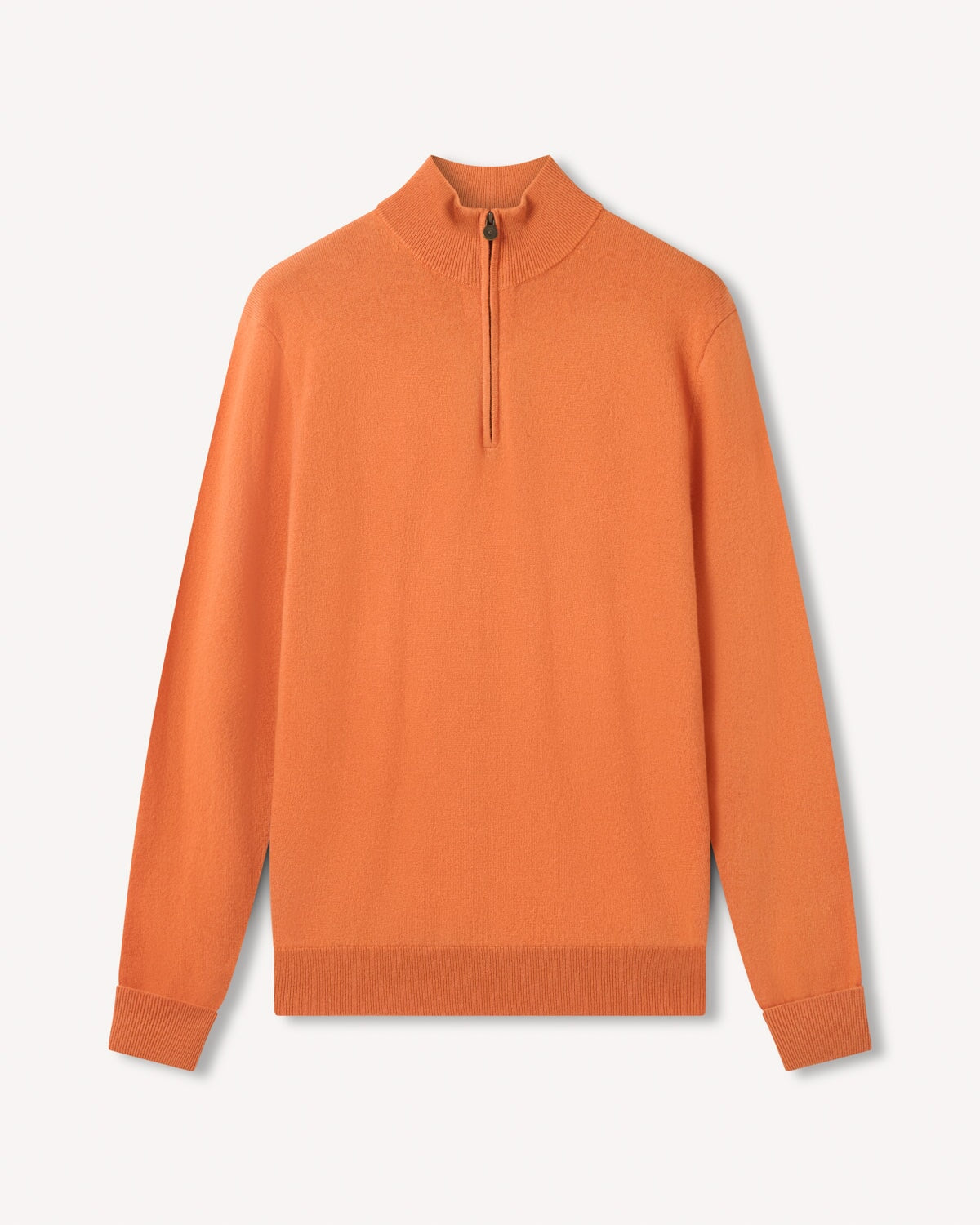 Bernard Weatherill 1/4 Zip Cashmere Mix Burnt Orange Savile Row Gentlemens Outfitters