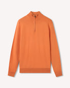 Bernard Weatherill 1/4 Zip Cashmere Mix Burnt Orange Savile Row Gentlemens Outfitters