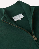 Bernard Weatherill 1/4 Zip Cashmere Mix Forest Savile Row Gentlemens Outfitters