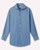 Bernard Weatherill BERNARD WEATHERIL Brushed Cotton Shirt Sky Blue Savile Row Gentlemens Outfitters