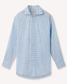 Bernard Weatherill BERNARD WEATHERILL Bold Large Gingham Shirt Sky/White Savile Row Gentlemens Outfitters