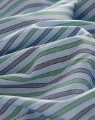 Bernard Weatherill BERNARD WEATHERILL Bold Stripe Semi-Cutaway Shirt Blue/Green/Navy Savile Row Gentlemens Outfitters