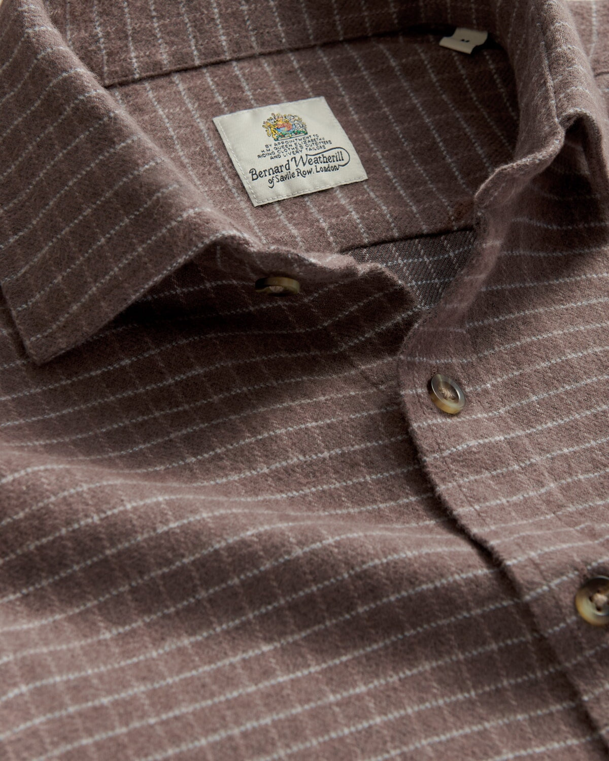 Bernard Weatherill BERNARD WEATHERILL Bushed Cotton Country Check Shirt Green/White Savile Row Gentlemens Outfitters