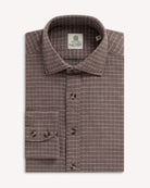 Bernard Weatherill BERNARD WEATHERILL Bushed Cotton Country Check Shirt Green/White Savile Row Gentlemens Outfitters